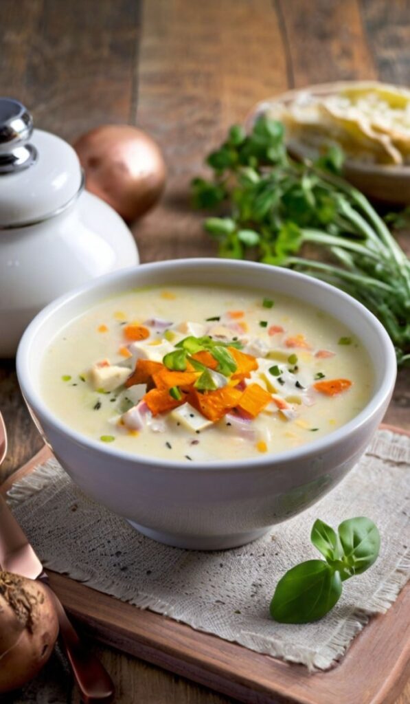 Vegetarian Potato Cheese Soup Recipe