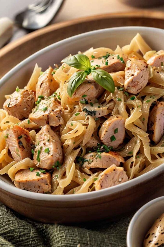 Creamy Garlic Chicken Pasta Recipe 