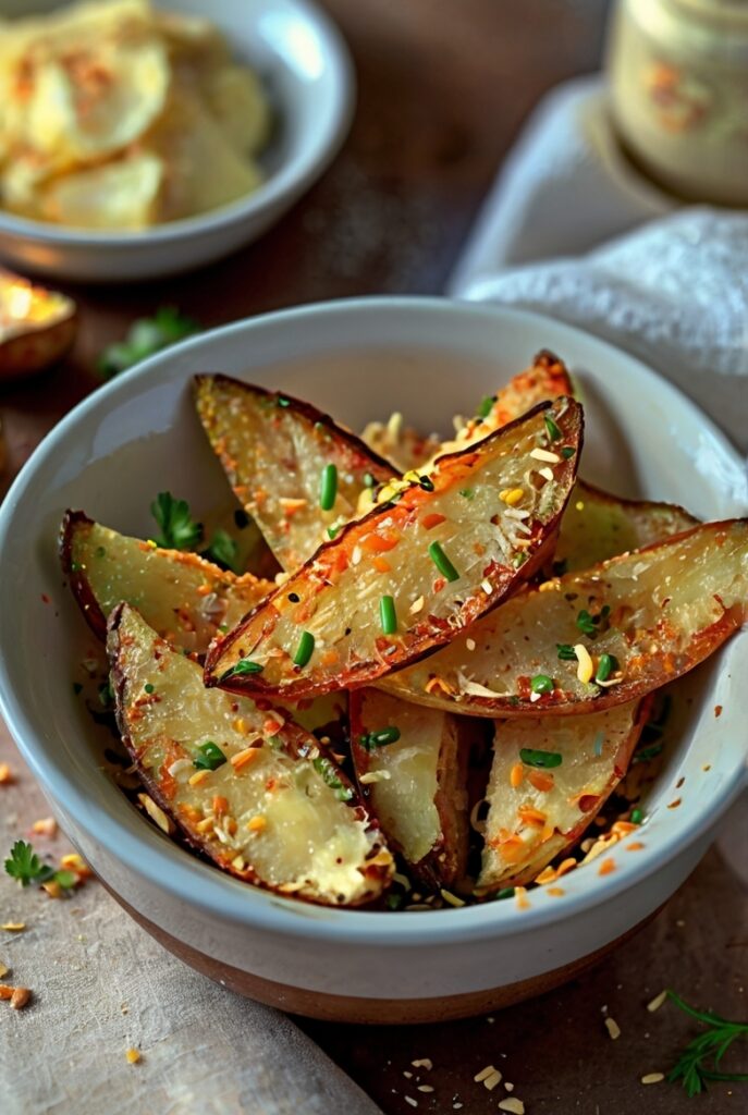 Baked Garlic Parmesan Potato Wedges Recipe
