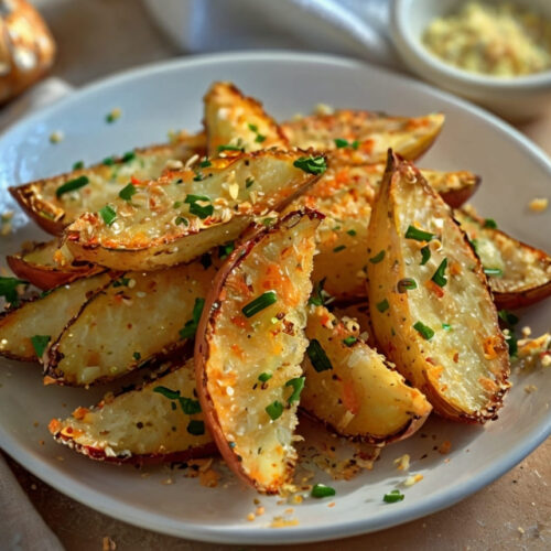 Baked Garlic Parmesan Potato Wedges Recipe