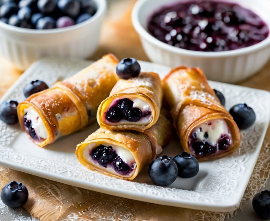 Blueberry Cream Cheese Egg Rolls Recipe