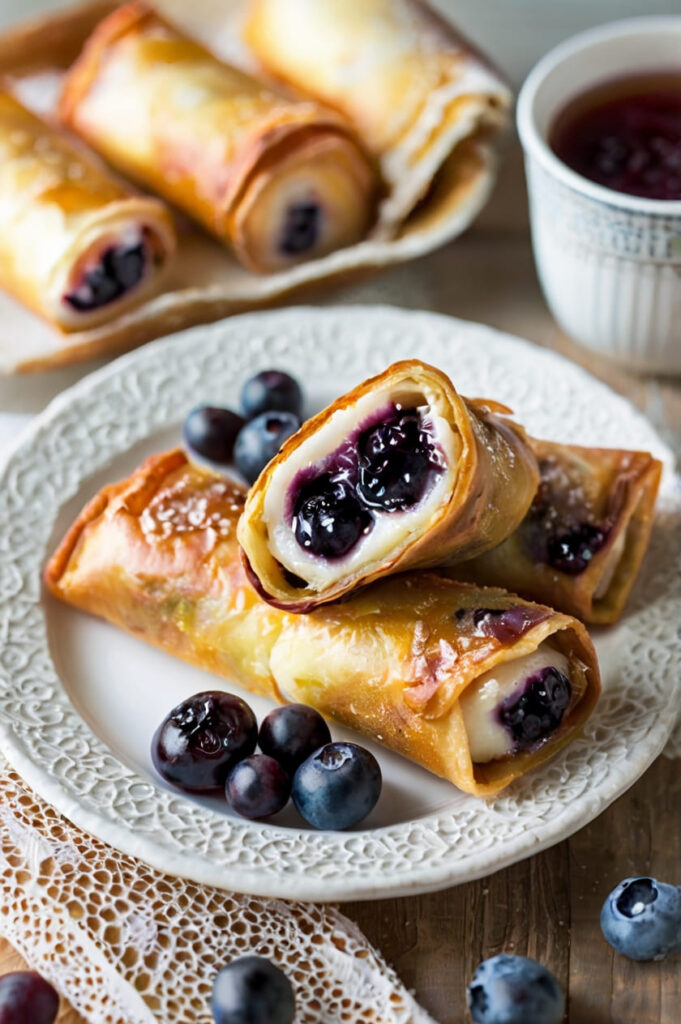 Blueberry Cream Cheese Egg Rolls Recipe