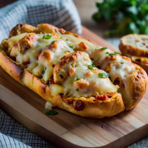 Cheesy Chicken Garlic Bread Recipe