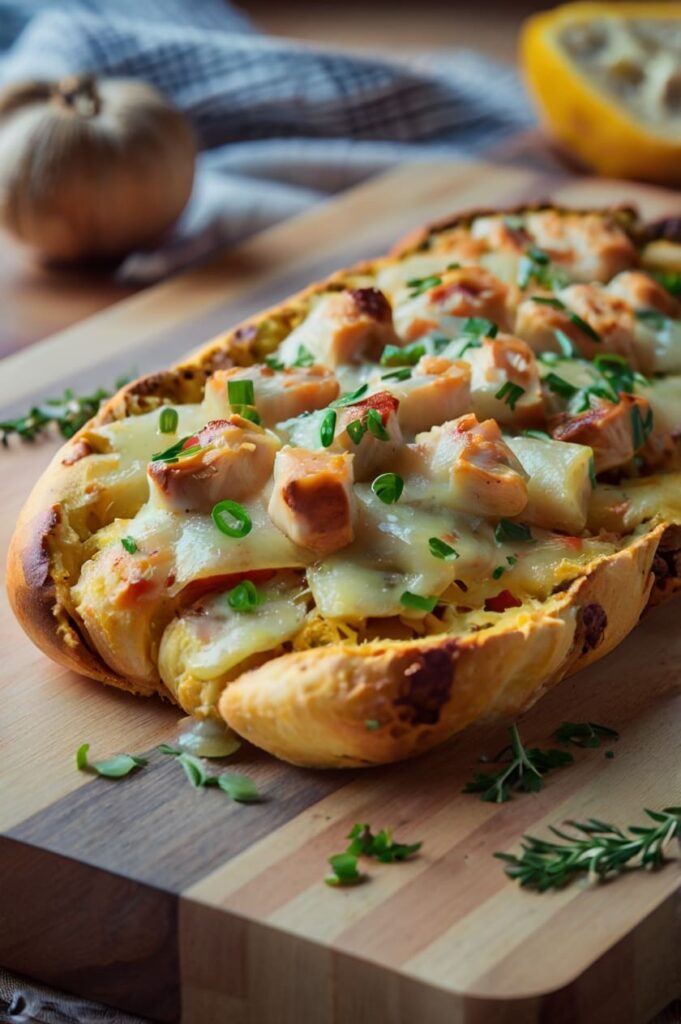 Cheesy Chicken Garlic Bread Recipe