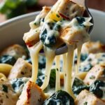 Cheesy Spinach Dip Chicken Pasta Recipe