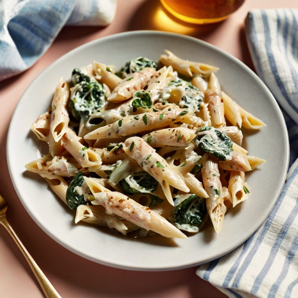 Creamy Chicken & Spinach Protein Penne