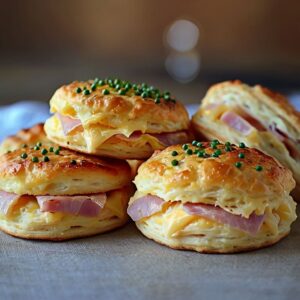 Ham And Cheese Butter Swim Biscuits Recipe