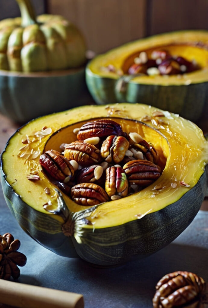Maple Pecan Roasted Acorn Squash Recipe