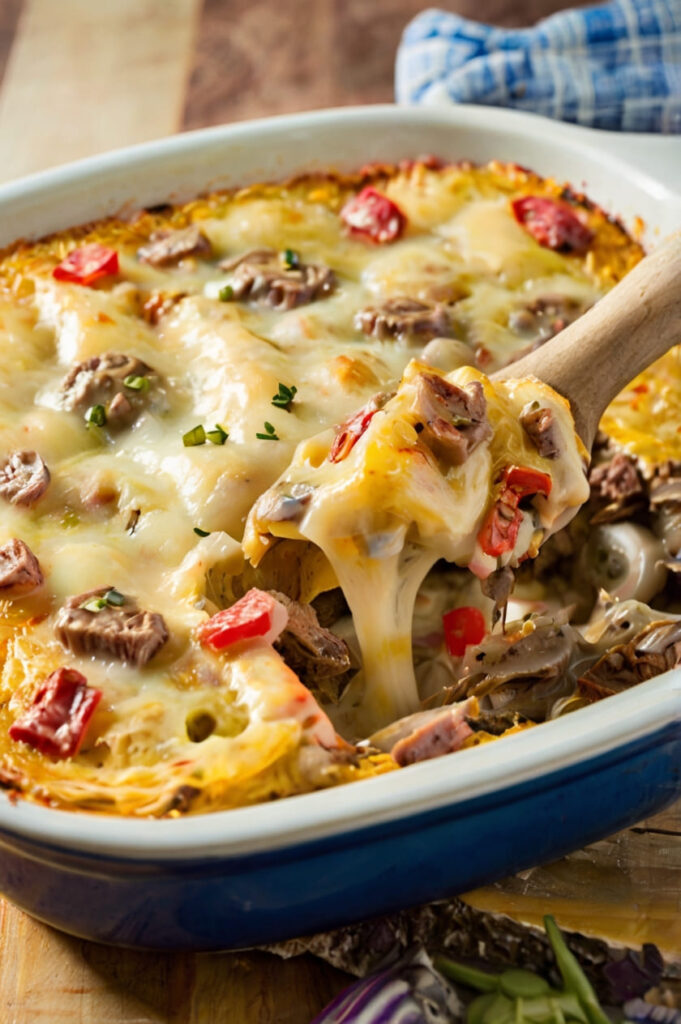 Philly Cheese Steak Casserole Recipe