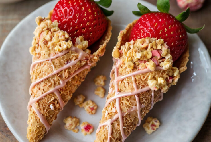 Strawberry Crunch Cheesecake Cones Recipe