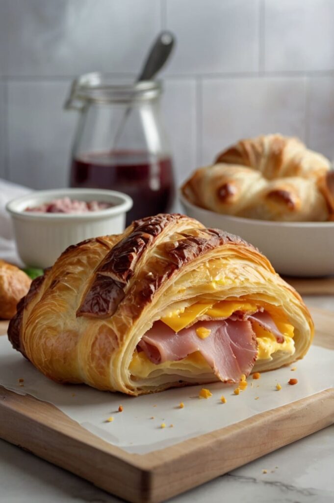 Baked Ham And Cheese Croissants Recipe