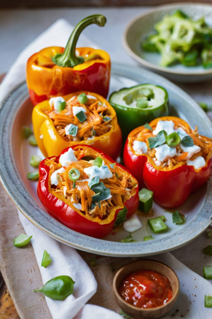 Buffalo Chicken Stuffed Peppers