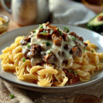 Loaded Beef Cheeseburger Alfredo Pasta Recipe